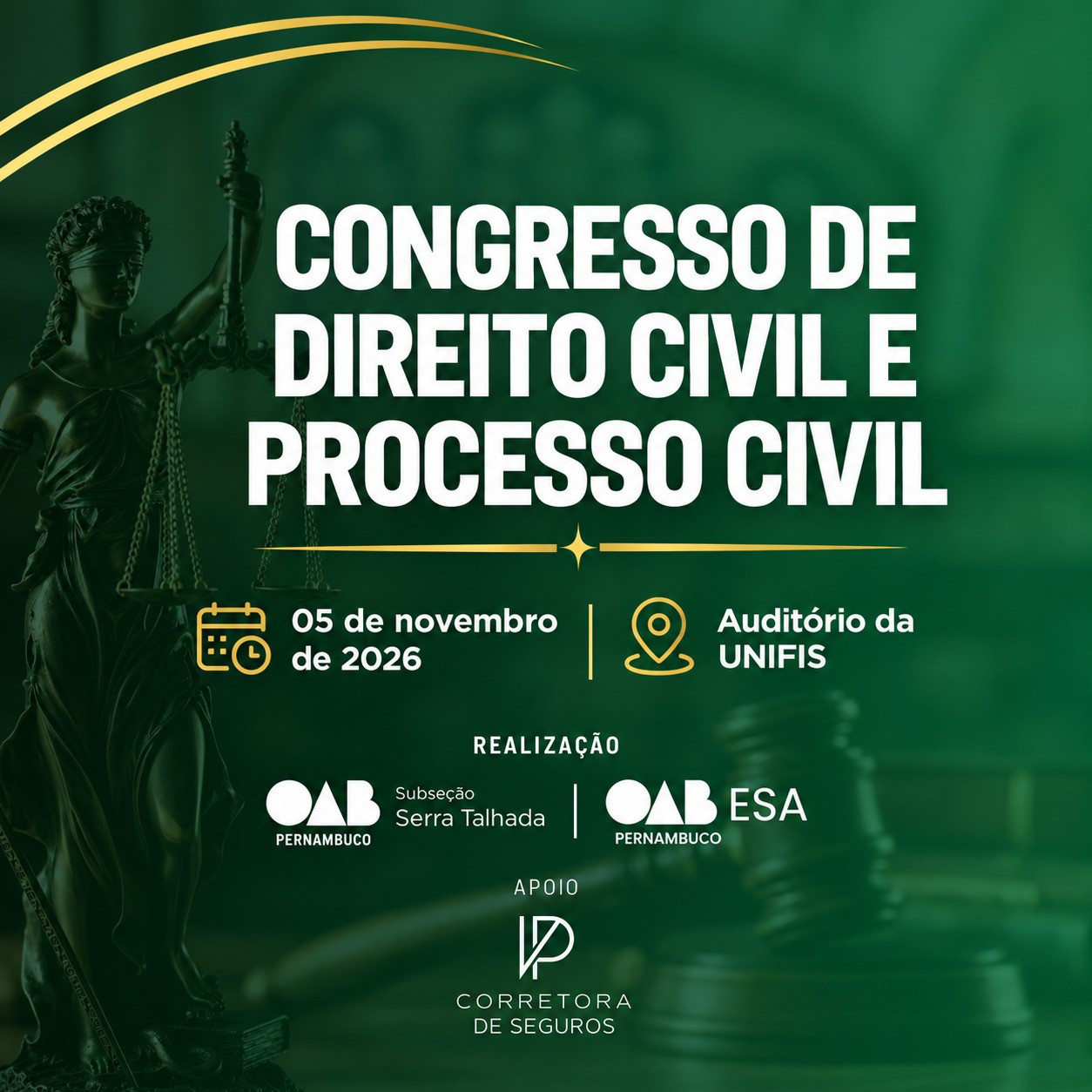 Dia: 05/11 - Congresso de Direito Civil e Processo Civil | SERRA TALHADA